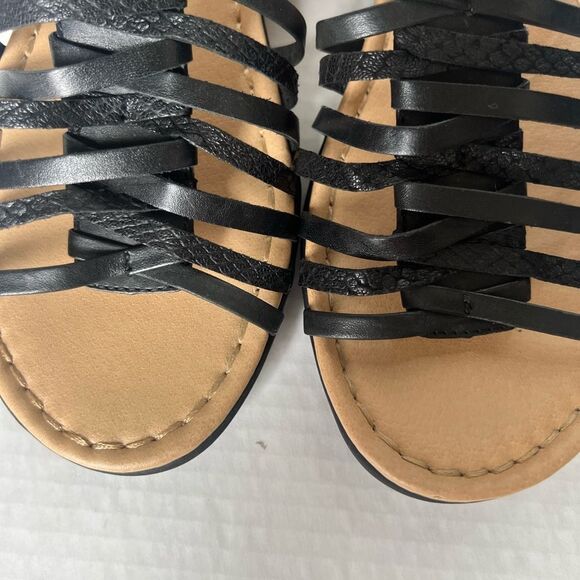 Naturalizer Black Leather Wade Weaved Strap Casual Comfy Sandals SZ 9 - Picture 4 of 10